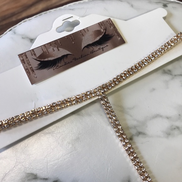 ‼️ Cleavage Diamond Rhinestone T Chain Necklace - Picture 5 of 7